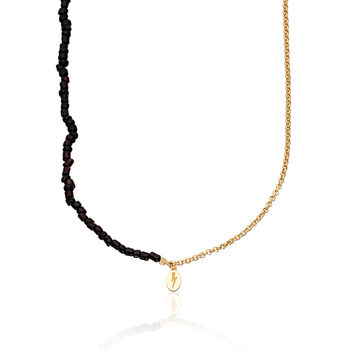 Black Bead And Chain T Bar Necklace, 6 of 8