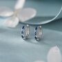 Sapphire Blue Marquise Cz Huggie Hoop Sterling Silver, thumbnail 1 of 12