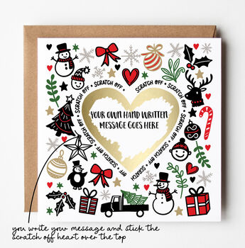 Diy Scratch Reveal Christmas Scratch Card Write Your Own Surprise Message, 2 of 6
