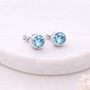 Sterling Silver March Aquamarine Birthstone Stud Earrings – 7mm, thumbnail 1 of 6