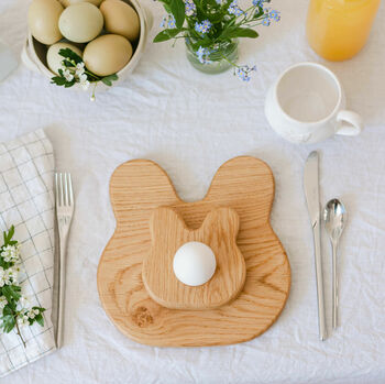 Breakfast Set Bunny Toast Board And Egg Cup, 2 of 9