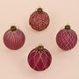 G Decor Set Of Four Glass Pink Christmas Baubles, thumbnail 6 of 6