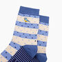Embroidered Blue Tits Combed Cotton Socks In Blue, thumbnail 2 of 4