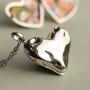 Sterling Silver Pebble Heart Photo Locket Necklace, thumbnail 1 of 8