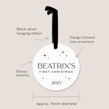 Personalised Baby's First Christmas Bauble 2025, 4 of 10