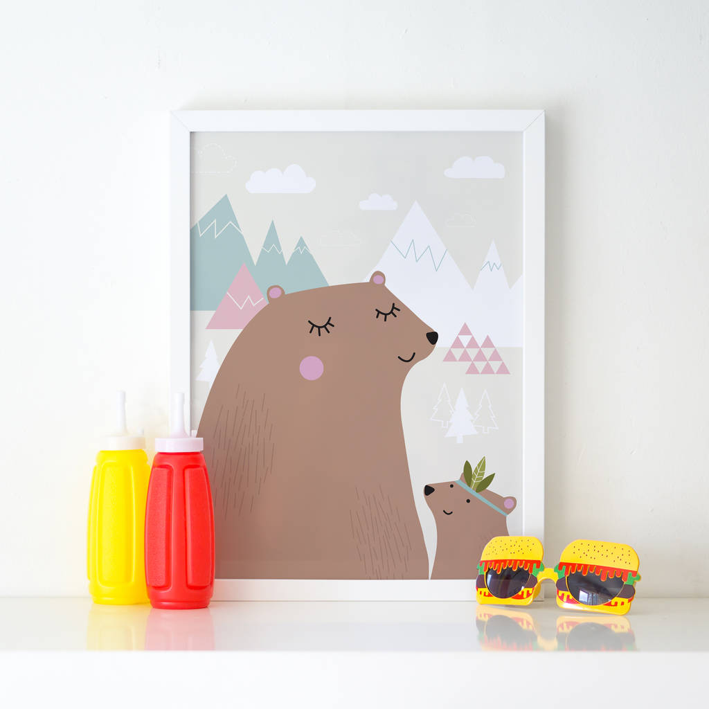 Big Bear Little Bear Children's Print By Pumpkin & Posey ...
