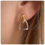 Personalised Sterling Silver And Gold Stirrup Earrings, thumbnail 4 of 12