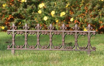 Huge 82cm Ornate Fleur De Lys Cast Iron Lawn Edging Border, 2 of 4