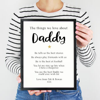 Personalised Things I Love Print For Dad, Daddy Grandad, 4 of 5