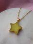 Lemon Yellow Star Druzy Gemstone Gold Plated Necklace, thumbnail 2 of 6