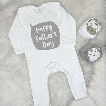 Happy Fathers Day Speech Bubble Baby Grow, 10 of 11