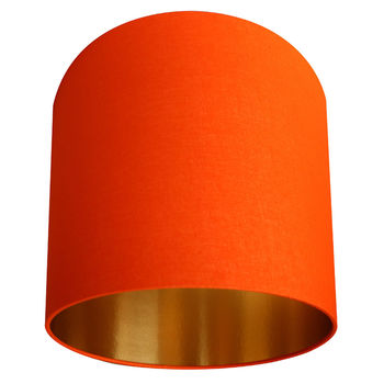 Tangerine Orange Lampshades With Copper Or Gold Lining, 4 of 11