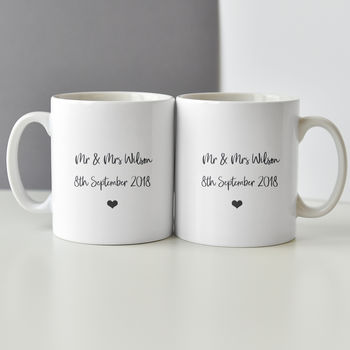 Hubby And Wifey Personalised Mug Set, 2 of 4
