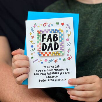 Bright Checkered Fab Dad Card With Magnet, 6 of 7