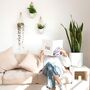Pack Of Three White Flower Plant Wall Hanging Pot, thumbnail 2 of 4