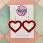 Large Sparkly Heart Earrings, thumbnail 5 of 12