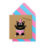 Handmade Black Cat Sister Birthday Personalised Greeting Card, thumbnail 1 of 5