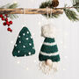 Oh Christmas Tree And Gonk Bauble Duo Easy Knitting Kit, thumbnail 2 of 10