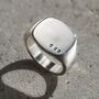 Men’s Chunky Rounded Square Initial Signet Ring, thumbnail 2 of 4