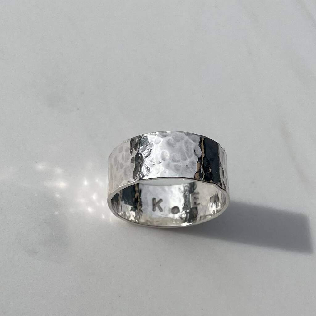 Personalised Thick Band Textured Ring, 1 of 6