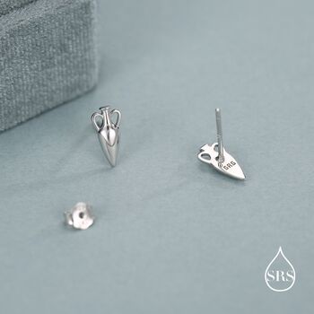 Sterling Silver Amphora Vase Stud Earrings, 3 of 12