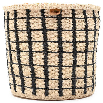 Baini: Black Check Woven Storage Basket, 5 of 5