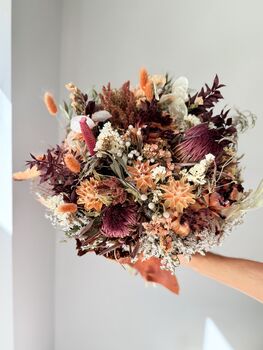 Protea Leucadendron Dried Flower Bouquet With Ruscus, 2 of 5