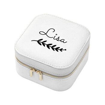 Personalised Wreath White Travel Jewellery Case, 7 of 10