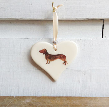 Smooth Haired Dachshund Hanging Heart, 3 of 7