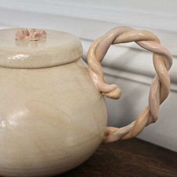 Ceramic Tea Pot In Peach, 2 of 6