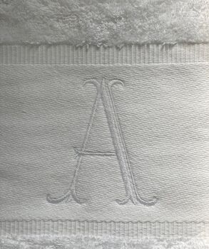 Embroidered Towel With Large Initial Letter, 4 of 5