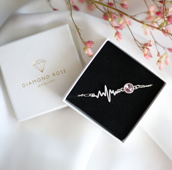 Heartbeat Birthstone Bracelet – Personalised Gift For Nurse, Midwife, Friend, Mum To Be, 10 of 10
