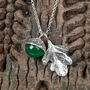 Oak Leaf Green Agate Necklace, thumbnail 2 of 3