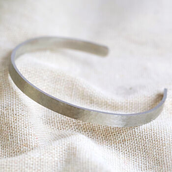 Men's Personalised Hammered Stainless Steel Bangle, 5 of 8