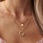 Mini Hammered Disc Initial Necklace, thumbnail 4 of 9
