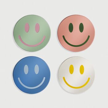 Smiley Face Glass Coaster Set, 5 of 5