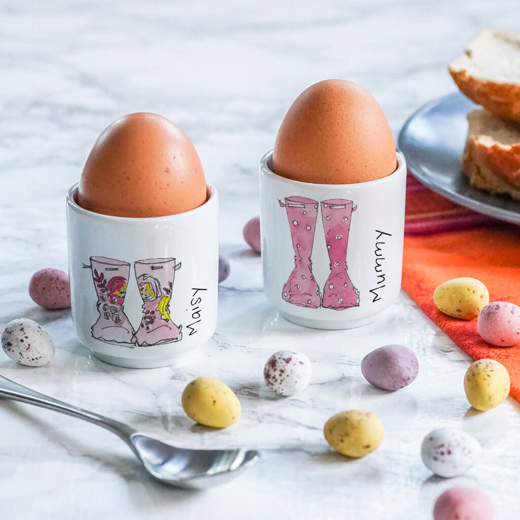 Personalised Mummy And Me Ceramic Egg Cups, 1 of 3