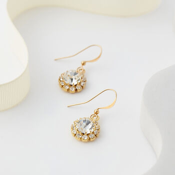 Swarovski Crystal Floral Drop Earrings, 2 of 3