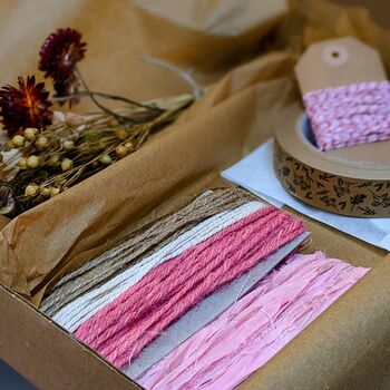 Dried Flowers,Tape And Ribbon For Gift Wrap Pink, 2 of 2