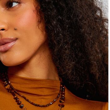 Tiger's Eye Natural Beaded Necklace, 2 of 2