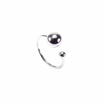 Double Ball Rings, Rose Or Gold Vermeil 925 Silver, 6 of 11