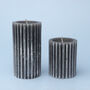 G Decor Scented Grooved Woody Dark Grey Pillar Candle, thumbnail 4 of 5