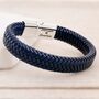 Men's Personalised 'Secret Message’ Blue Pu Leather Bracelet, thumbnail 2 of 5