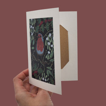 Reusable Eco Friendly Christmas Robin Card Blank Inside Or Optional Handwritten Message, 2 of 7
