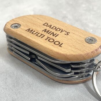 Personalised Wooden Keyring Multi Tool, 3 of 5