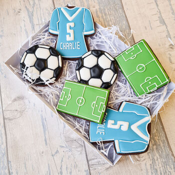 Football Biscuits Gift Box, Personalised Birthday Gift, 3 of 12