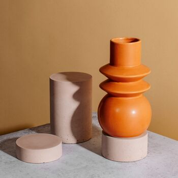Terracotta Orange Abstract Totem Vase, 2 of 3