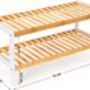 Two Tier Bamboo Shoe Rack Storage Organiser Shelf, thumbnail 2 of 7
