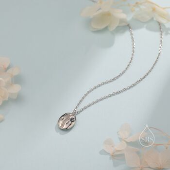 Coffee Bean Pendant Necklace In Sterling Silver, 4 of 11