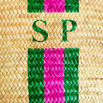 Hand Woven And Hand Painted Monogram Stripe Basket, 7 of 11